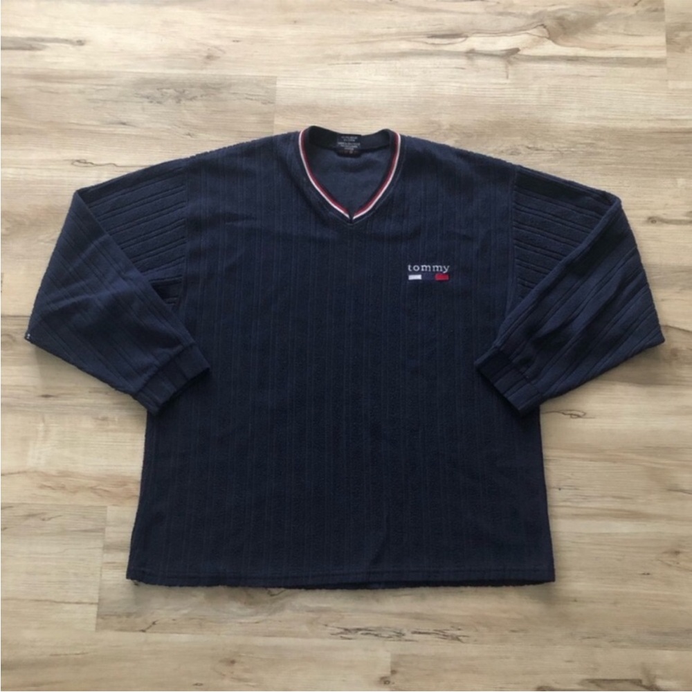 Tommy Hilfiger Dark Blue Pullover with Red and White Trim